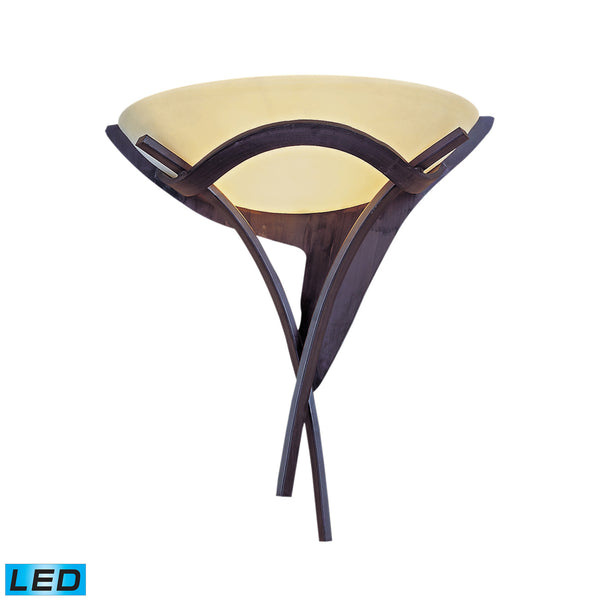 Aurora 1-Light Sconce In Antique Bronze With Amber Scavo Glass - LED Offering Up To 800 Lumens (60 Watt Equivalent) With Full Range Dimming. Includes An Easily Replaceable LED Bulb (120V).