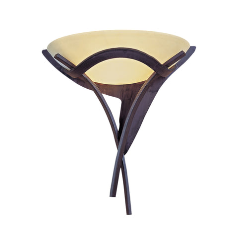 Aurora 1-Light Sconce In Antique Bronze With Amber Scavo Glass