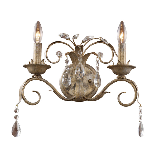 Angelite 2-Light Sconce In Weathered Silver