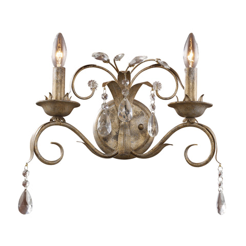 Angelite 2-Light Sconce In Weathered Silver