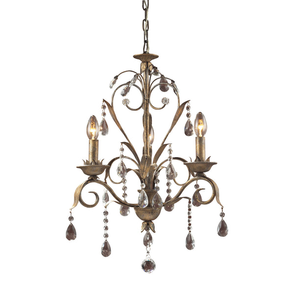 Angelite 3-Light Chandelier In Weathered Silver