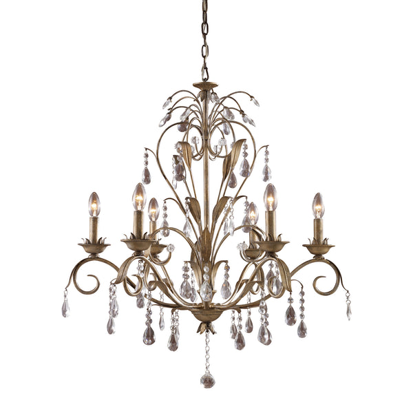Angelite 6-Light Chandelier In Weathered Silver