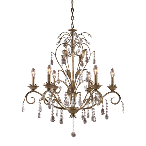 Angelite 6-Light Chandelier In Weathered Silver