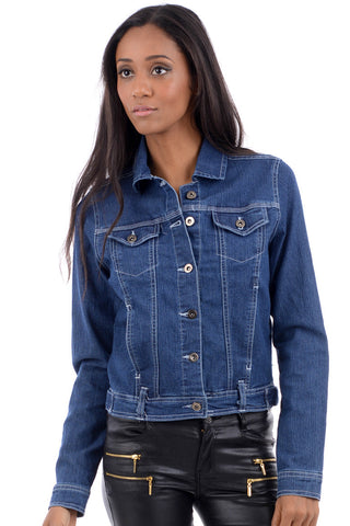 Blue Denim Jacket-Denim Blue-Large - UK (12-14)