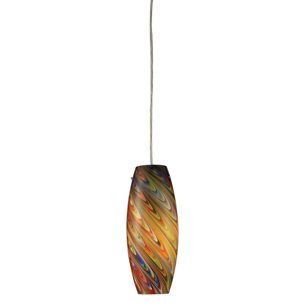 Vortex 1-Light Rainbow Pendant In Satin Nickel