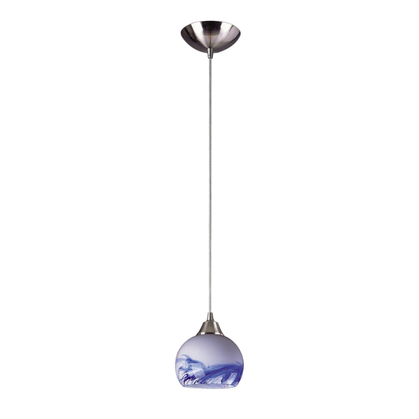 1 Light Pendant In Satin Nickel And Mountain Glass