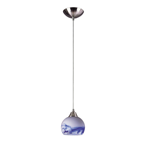 1 Light Pendant In Satin Nickel And Mountain Glass