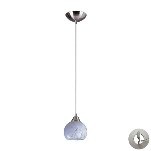 1 Light Pendant In Satin Nickel And Snow White Glass Includes An Adapter Kit To Allow For Easy Conversion Of A Recessed Light To A Pendant