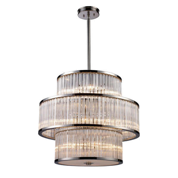 Braxton 15-Light Pendant In Polished Nickel