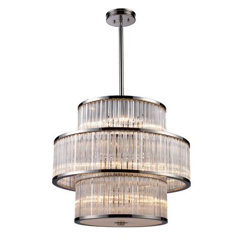 Braxton 15-Light Pendant In Polished Nickel