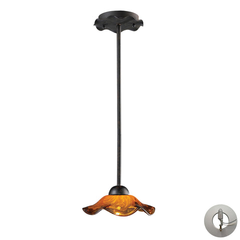 Villa 1-Light Pendant Cherry Glass In Weathered Rust Includes An Adapter Kit To Allow For Easy Conversion Of A Recessed Light To A Pendant