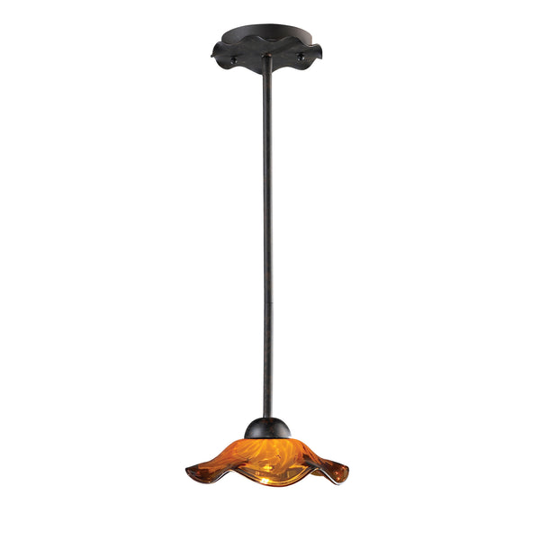 Villa 1-Light Pendant Cherry Glass In Weathered Rust
