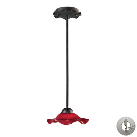 Villa 1-Light Pendant Cobalt Glass In Weathered Rust Includes An Adapter Kit To Allow For Easy Conversion Of A Recessed Light To A Pendant