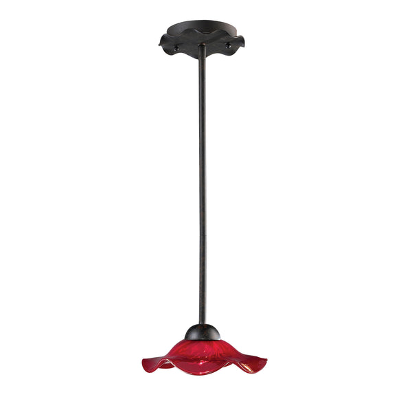 Villa 1-Light Pendant Cobalt Glass In Weathered Rust