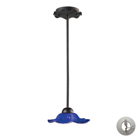 Villa 1-Light Pendant Purple Glass In Weathered Rust Includes An Adapter Kit To Allow For Easy Conversion Of A Recessed Light To A Pendant