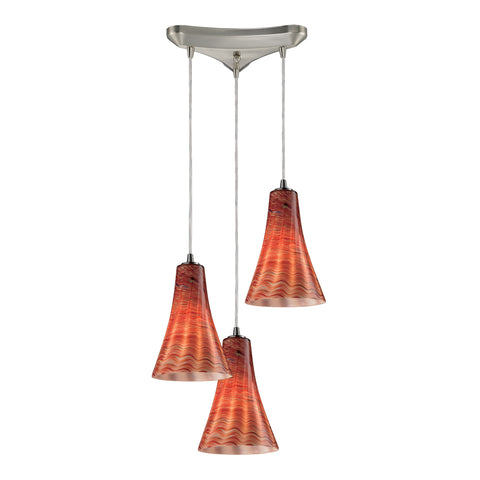 Cadence 3 Light Pendant In Satin Nickel