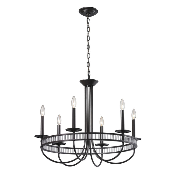 Braxton 6 Light Chandelier In Aged Bronze