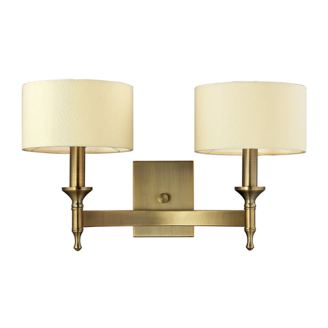 2- Light Wall Sconce In Antique Brass