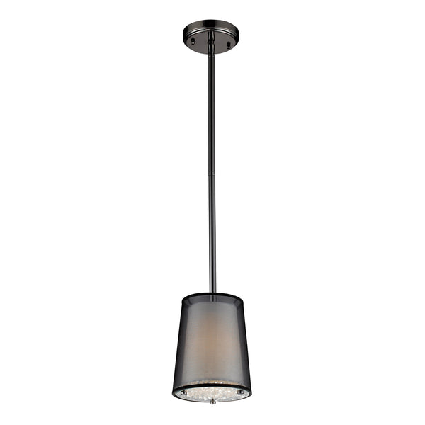 1- Light Pendant In Black Chrome