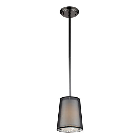 1- Light Pendant In Black Chrome