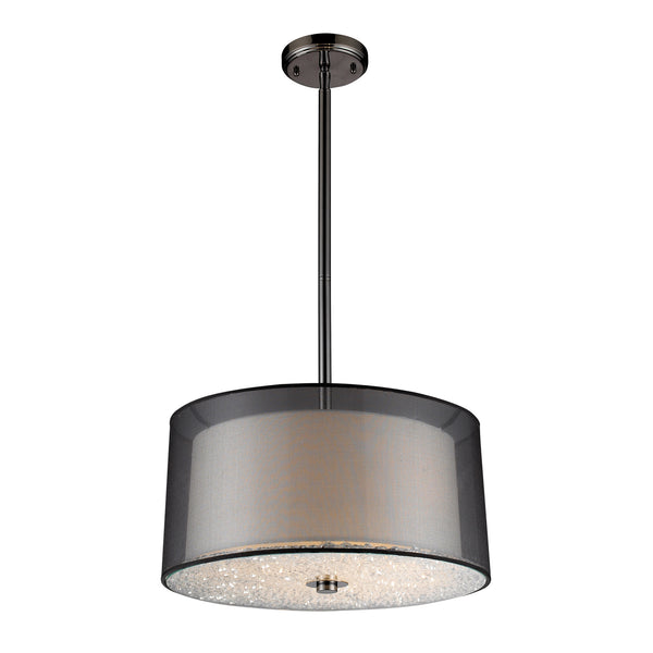 3- Light Pendant In Black Chrome