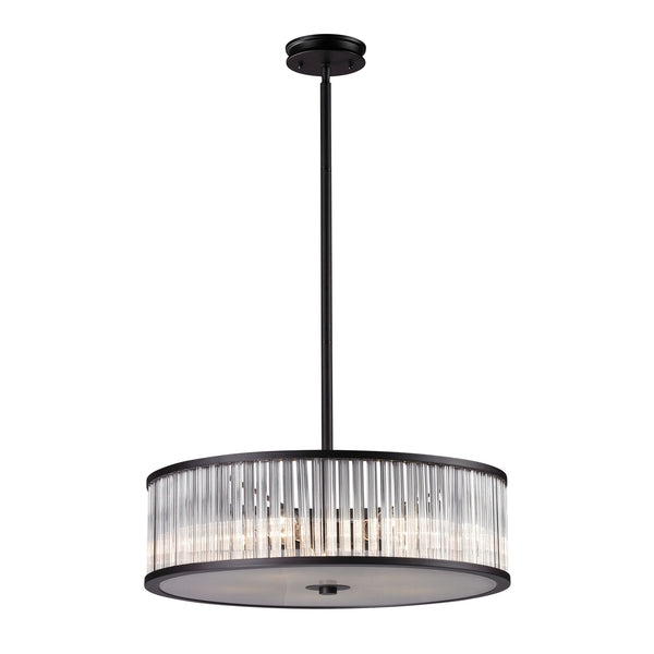 Braxton 5 Light Pendant In Aged Bronze