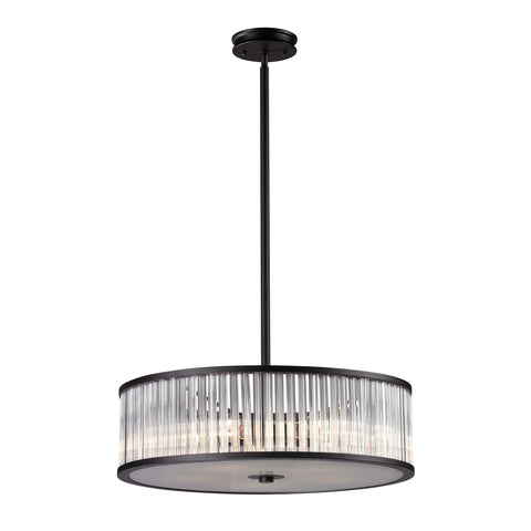 Braxton 5 Light Pendant In Aged Bronze