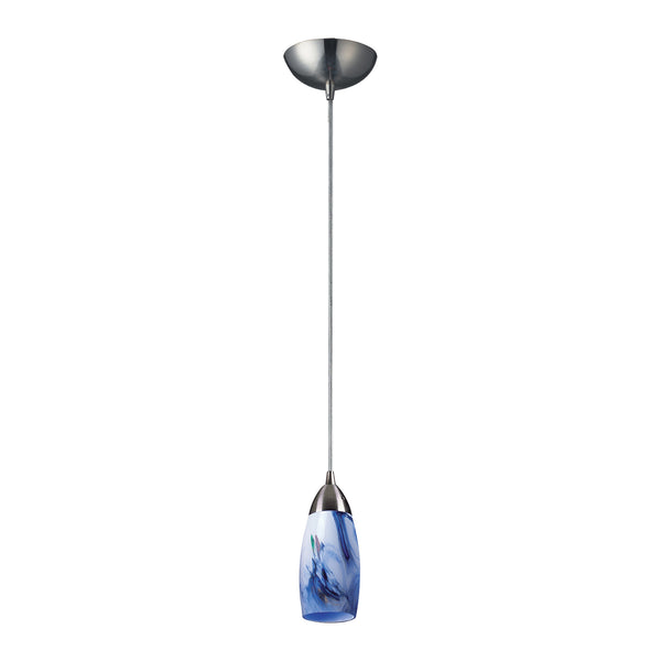 1 Light Pendant In Satin Nickel And Mountain Glass