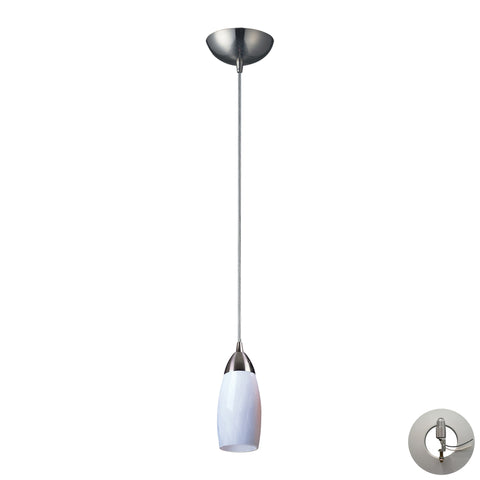 1 Light Pendant In Satin Nickel And Simply White Glass Includes An Adapter Kit To Allow For Easy Conversion Of A Recessed Light To A Pendant