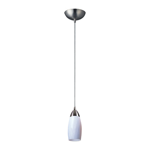 1 Light Pendant In Satin Nickel And Simply White Glass - LED Offering Up To 300 Lumens (25 Watt Equivalent) With Full Range Dimming. Includes An Easily Replaceable LED Bulb (120V).