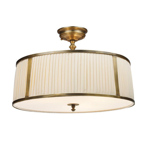 Williamsport 3-Light Semi-Flush In Vintage Brass Patina