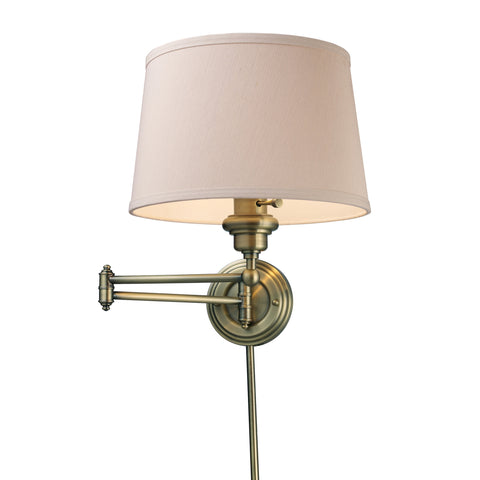 Westbrook 1-Light Swingarm Sconce In Antique Brass