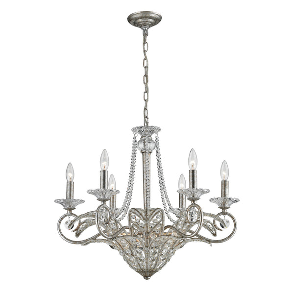 9- Light Chandelier In Sunset Silver