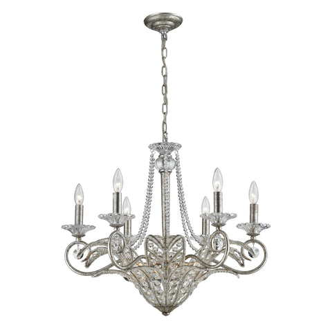 9- Light Chandelier In Sunset Silver