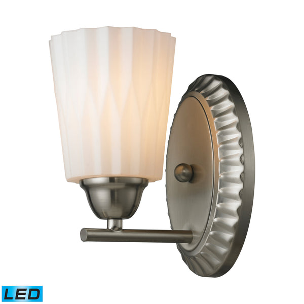 Waverly 1 Light Bath In Brushed Nickel - LED Offering Up To 800 Lumens (60 Watt Equivalent) With Full Range Dimming. Includes An Easily Replaceable LED Bulb (120V).