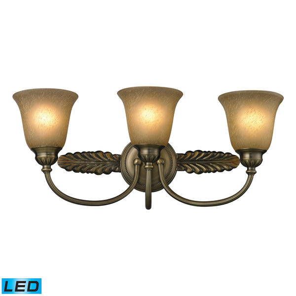 Ventura 3 Light Bath In Antique Brass - LED, 800 Lumens (2400 Lumens Total) With Full Scale Dimming Range, 60 Watt (180 Watt Total)Equivalent , 120V Replaceable LED Bulb Included