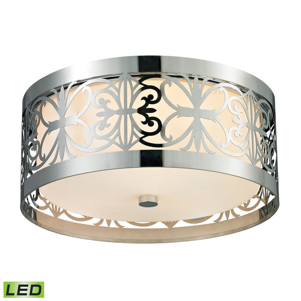 Willow Bend (existing) Collection 3 light flush mount in Polished Chrome - LED, 800 Lumens (2400 Lumens Total) With Full Scale Dimming Range, 60 Watt (180 Watt Total)Equivalent , 120V Replaceable LED Bulb Included.