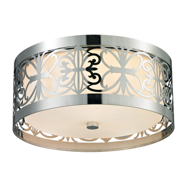 Willow Bend (existing) Collection 3 light flush mount in Polished Chrome