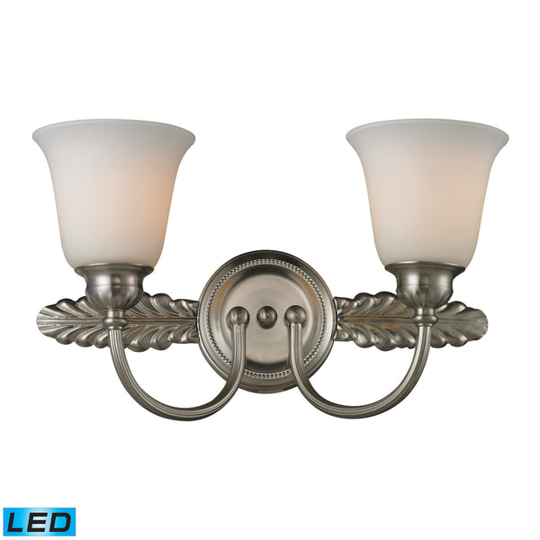 Ventura 2 Light Bath In Brushed Nickel - LED, 800 Lumens (1600 Lumens Total) With Full Scale Dimming Range, 60 Watt (120 Watt Total)Equivalent , 120V Replaceable LED Bulb Included