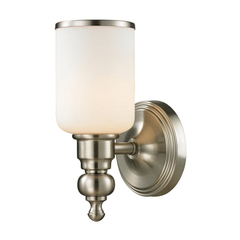 Bristol Collection 1 light bath in Brushed Nickel