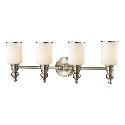 Bristol Collection 4 light bath in Brushed Nickel