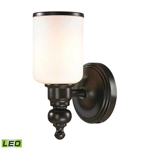 Bristol Collection 1 light bath in Oil Rubbed Bronze - LED Offering Up To 800 Lumens (60 Watt Equivalent) With Full Range Dimming. Includes An Easily Replaceable LED Bulb (120V).