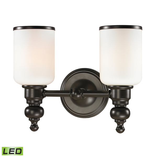 Bristol Collection 2 light bath in Oil Rubbed Bronze -  LED, 800 Lumens (1600 Lumens Total) With Full Scale Dimming Range, 60 Watt (120 Watt Total)Equivalent , 120V Replaceable LED Bulb Included