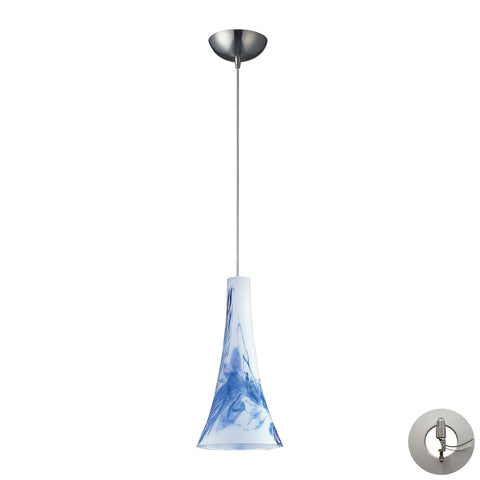 1 Light Pendant In Satin Nickel And Mountain Glass Includes An Adapter Kit To Allow For Easy Conversion Of A Recessed Light To A Pendant
