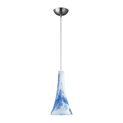 1 Light Pendant In Satin Nickel And Mountain Glass