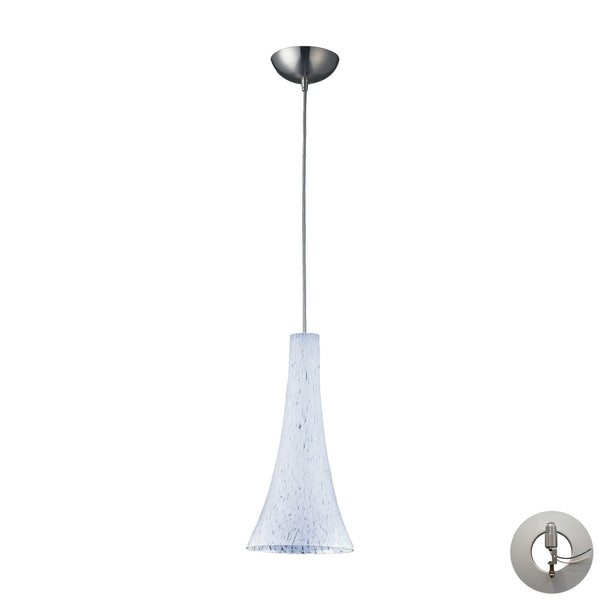 1 Light Pendant In Satin Nickel And Show White Glass Includes An Adapter Kit To Allow For Easy Conversion Of A Recessed Light To A Pendant