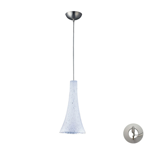 1 Light Pendant In Satin Nickel And Show White Glass Includes An Adapter Kit To Allow For Easy Conversion Of A Recessed Light To A Pendant