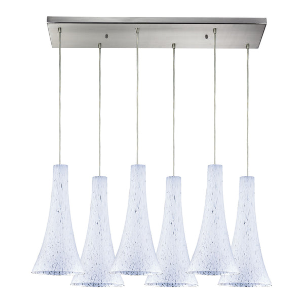 Tromba 6 Light Pendant In Satin Nickel