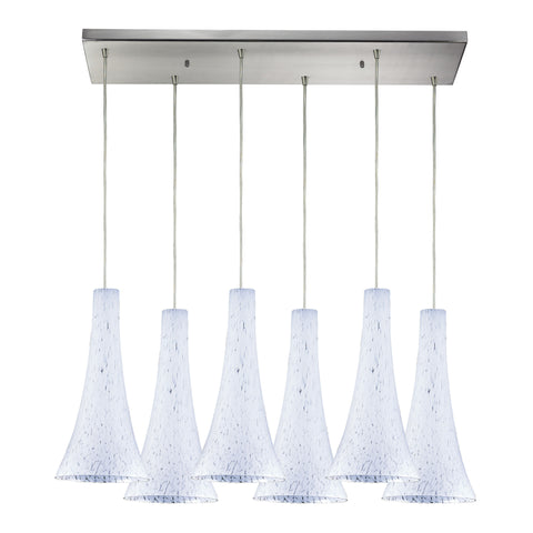 Tromba 6 Light Pendant In Satin Nickel