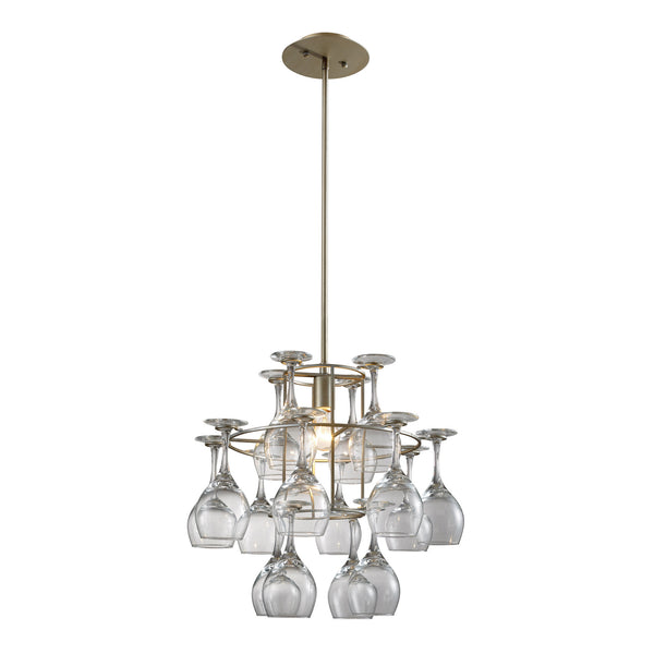 1- Light Chandelier In Aged Silver